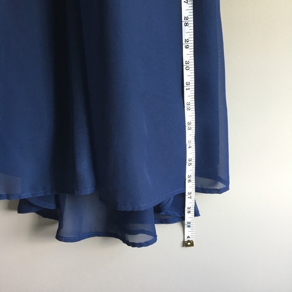 Tevolio Navy chiffon halter gown with pockets - Picture 9 of 17